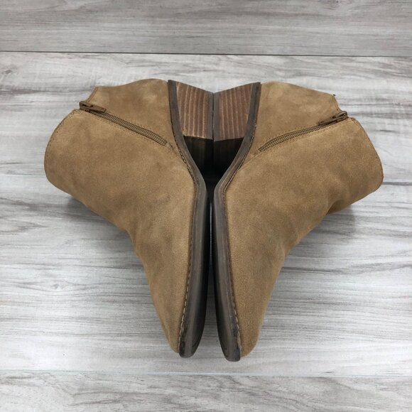 Lucky Brand Ankle Boots Women's11 Felisie Tan Suede Fringe Zip Booties - Picture 7 of 13